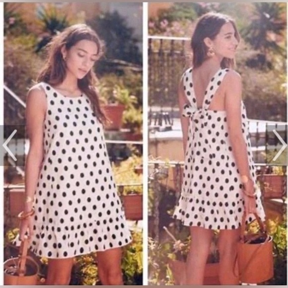 Sezane Dresses & Skirts - New! Sézane Mathilde Black & White Polka Dot Mini Dress 🖤Size 38 US 6
